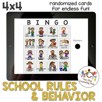 Preview of School Rules & Behavior Bingo (4x4)