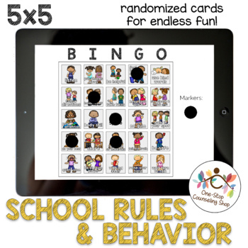 Preview of School Rules & Behavior Bingo (5x5)
