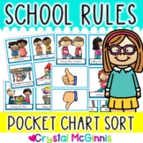 School Rules Pocket Chart Sort (Back to School Beginning o