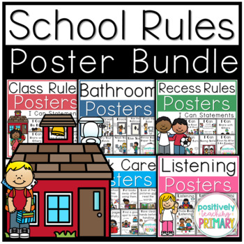 Preview of School Rules Posters | Back to School Bundle