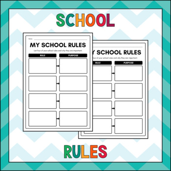 Preview of School Rules Reflection Worksheet - Printable Template