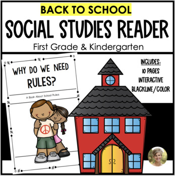Preview of Back to School Rules Reader for First Grade & Kindergarten Social Studies