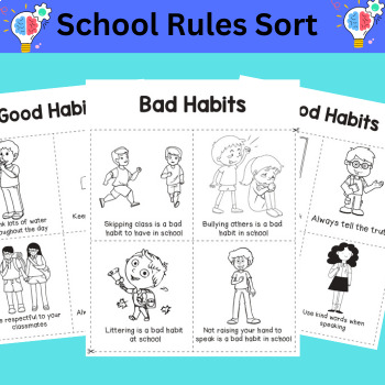 Preview of School Rules Sort: Good Habits Pocket Chart Activity