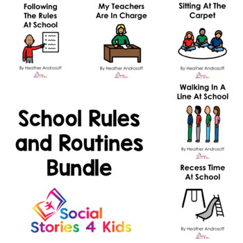 Preview of School Rules and Routines Bundle (English Black and White Versions)