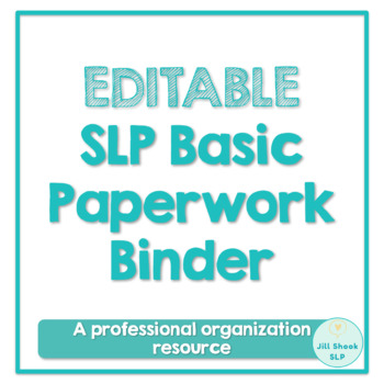 Preview of EDITABLE SLP Paperwork Binder