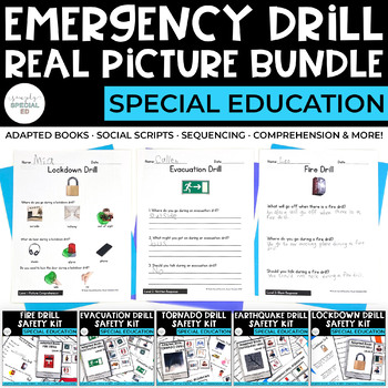 Preview of School Emergency Drills Safety Kit Bundle | Adapted Books & more! | Special Ed