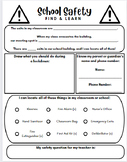 School Safety Find & Learn Worksheet for Classroom and Sch