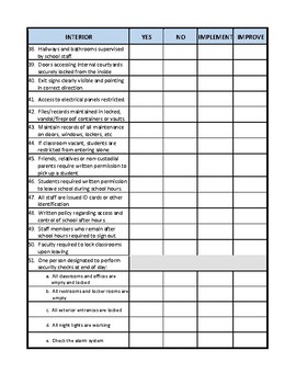 School Safety and Security Checklist by Brilliance Builders | TPT