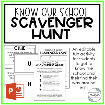 Preview of School Scavenger Hunt Activity Template | Back to School | Student Council