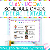 School Schedule Cards | Daily Visual Schedule | Editable |