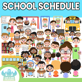Preview of School Schedule Clipart (Lime and Kiwi Designs)