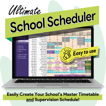 Preview of School Scheduling & Supervision- Create a School Timetable with Google Sheets