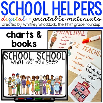 Preview of Back to School Helpers Anchor Charts And Booklet