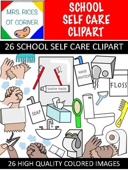 Preview of School Self Care Clipart! Social stories, visual aids, Autism, PECs, ADL, OT/SLP