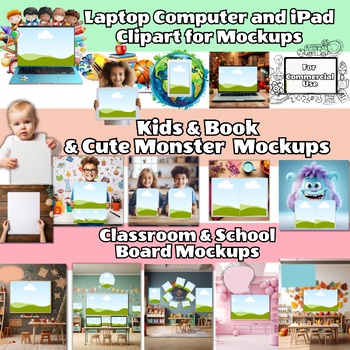 Preview of School Seller Mockups Bundle /Classroom mockups /kids mockups /laptop mockups