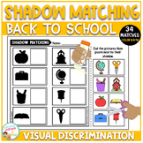 Back to School Shadow Matching Cut and Paste Worksheets Vi