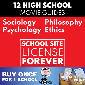 Preview of School Site License (1 SSL) 10 Movie Guide Bundle | Philosophy, Ethics, Psych