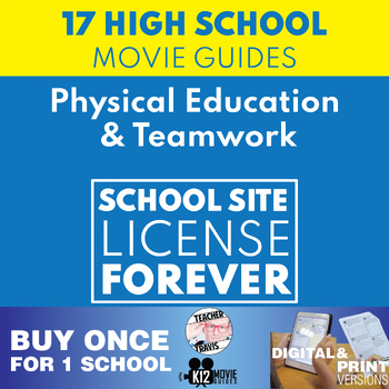 Preview of School Site License (1 SSL) 17 Movie Guide Bundle | PE & Teamwork | For Admins