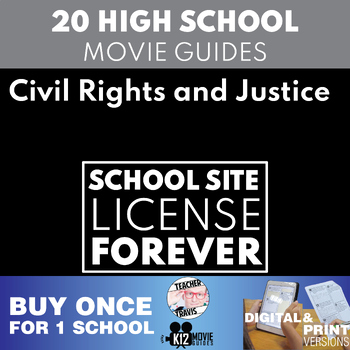 Preview of School Site License (1 SSL) 20 Movie Guide Bundle | Civil Rights & Justice