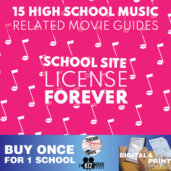 Preview of School Site License (1 SSL) Music Class Movie Guide Bundle | For Admin