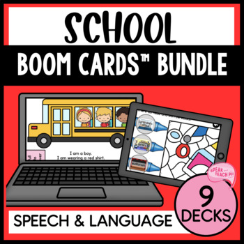 Preview of School Speech and Language Bundle of No Prep Speech Therapy Boom Cards™