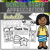 School Staff Appreciation BUNDLE - Thank You Cards Coloring Pages