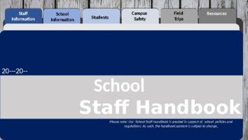 Preview of Creative School Staff Handbook (editable & fillable resource)