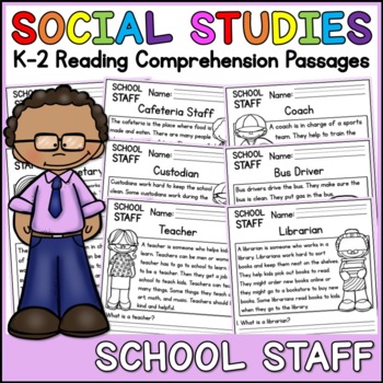 School Staff Reading Comprehension Passages (K-2) Distance ...