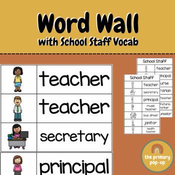 Preview of School Staff Word Wall