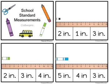 Preview of School- Standard Measurement- 12 inch ruler- Clip Cards
