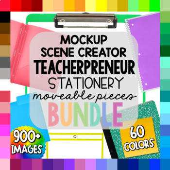 Preview of School Stationery Moveable Pieces BUNDLE Scene Creator for TPT Seller Mockups