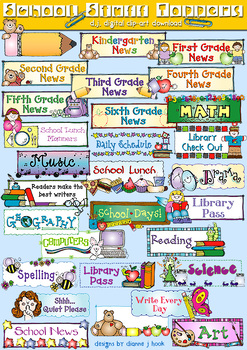 Preview of School Stuff - Clip Art Toppers, Borders and Page Headers for Teachers