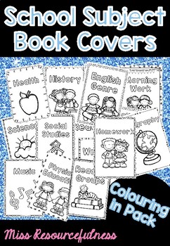 Download School Subject Book Cover Title Pages - Coloring in by Miss Resourcefulness