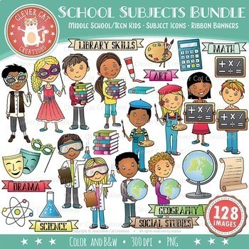 Preview of School Subjects Clip Art Bundle