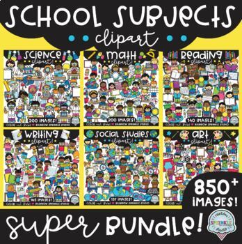 Preview of School Subjects Clipart SUPER Bundle