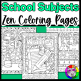 School Subjects Coloring Pages, Back to School Zen Doodles