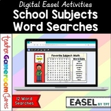 School Subjects Word Search Easel Activity