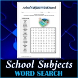 School Subjects Word Search Puzzle