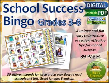 Preview of Back to School Success Bingo Game Print and Digital Versions