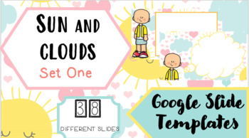 Preview of School "Sun and Clouds" Theme Google Slide Blank Templates - Set 1