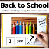 School Supplies Building Sentences Activity for Special Ed