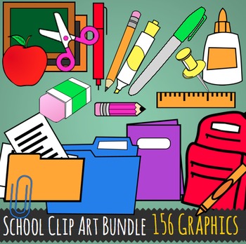 Preview of School Supplies Clip Art - 156 Back to School Graphics