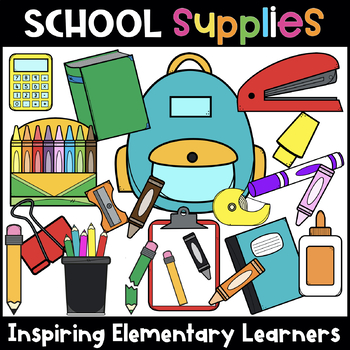 School Supplies Clip Art Bundle Back To School Clipart Tpt