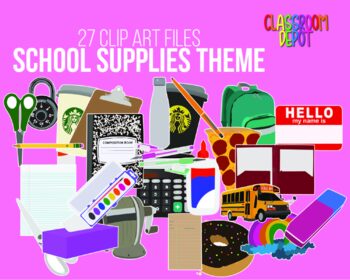 Preview of School Supplies Clip Art Back to School Pack - 27 Images