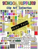 School Supplies Clip Art Collection - Rainbow (MEGA BUNDLE)