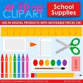 School Supplies Clip Art (Digital Use Ok!)