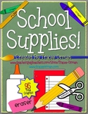 School Supplies Clip Art Graphics for Commercial Use