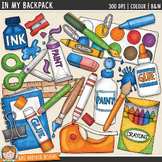 School Supplies Clip Art: In My Backpack (Kate Hadfield Designs)