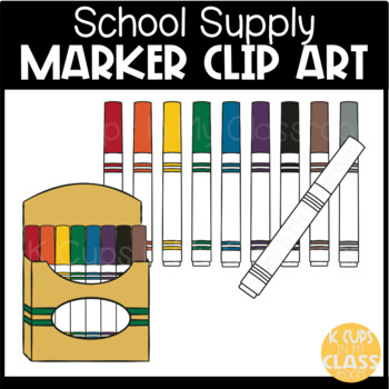 Cute Markers Clipart by MSU Teacher