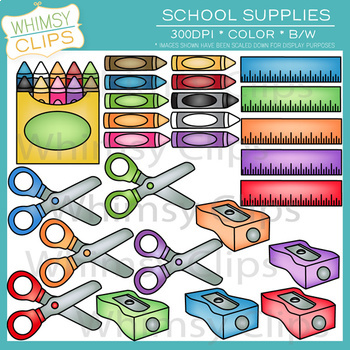 School Supplies Clip Art by Whimsy Clips | Teachers Pay Teachers